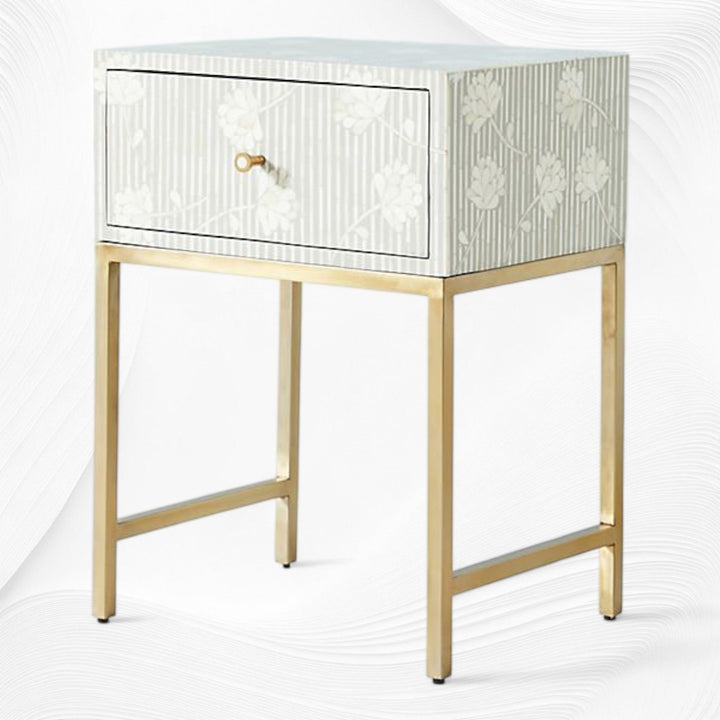 Ada Bone Inlay Nightstand Grey