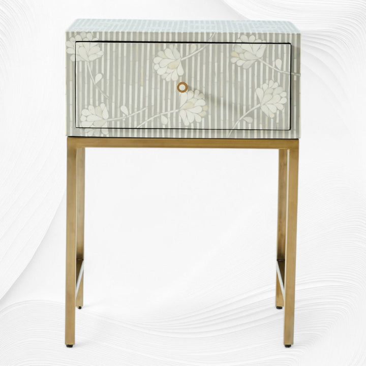 Ada Bone Inlay Nightstand Grey
