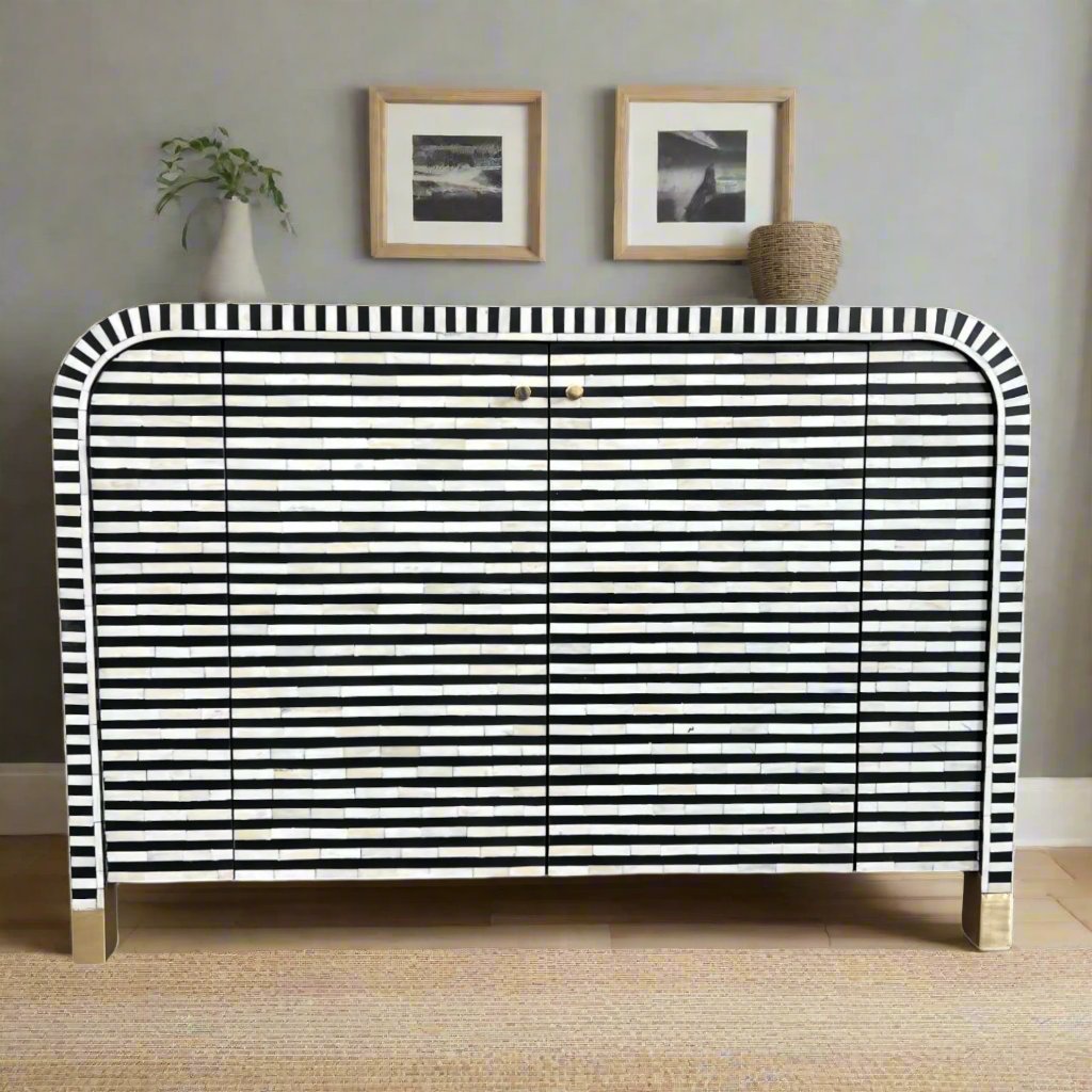 Bone Inlay Waterfall Buffet Black