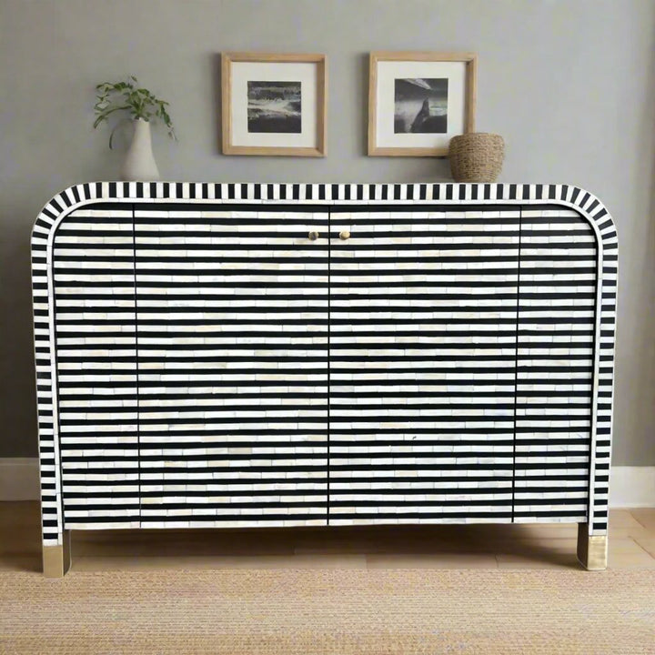 Bone Inlay Waterfall Buffet Black