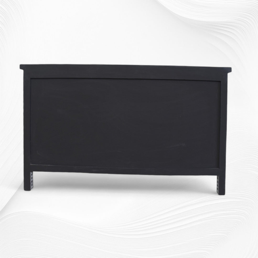 Black Mother Of Pearl Inlay Chest Of 7 Drawers Large