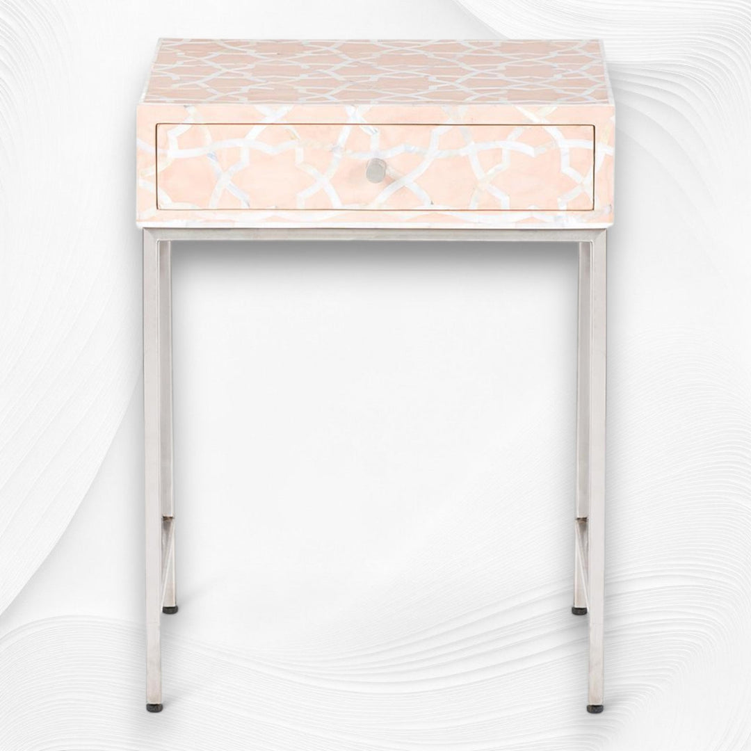 Fez Mother of Pearl Inlay Bedside Nude Pink