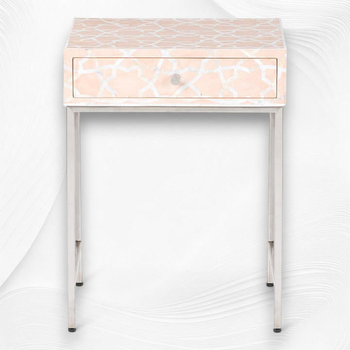 Fez Mother of Pearl Inlay Bedside Nude Pink