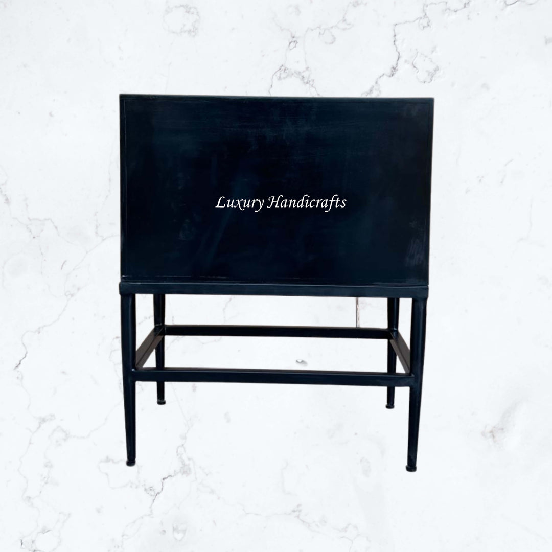 Full Bone 2 Drawer Bedside Black