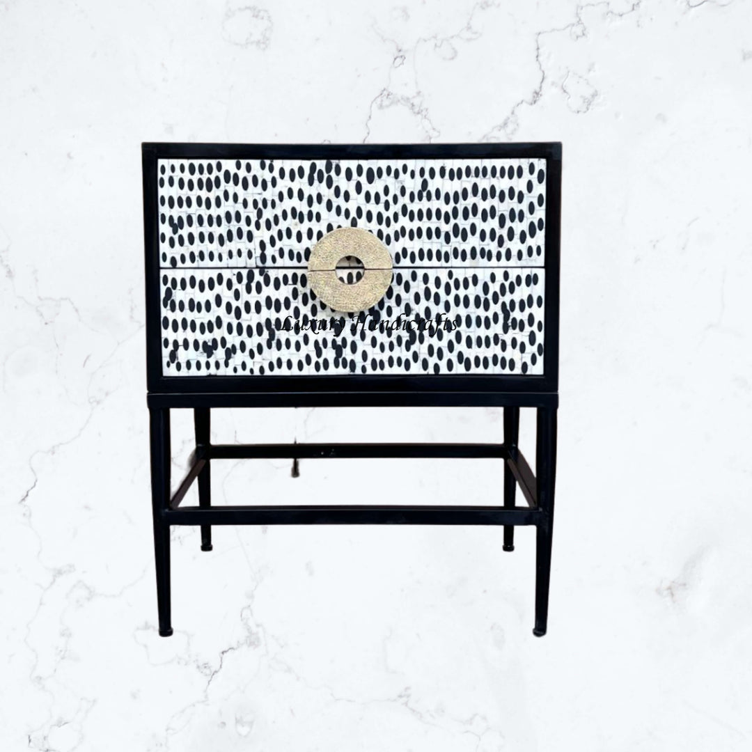 Full Bone 2 Drawer Bedside Black