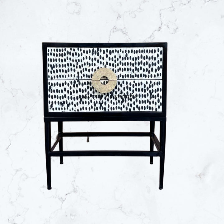 Full Bone 2 Drawer Bedside Black