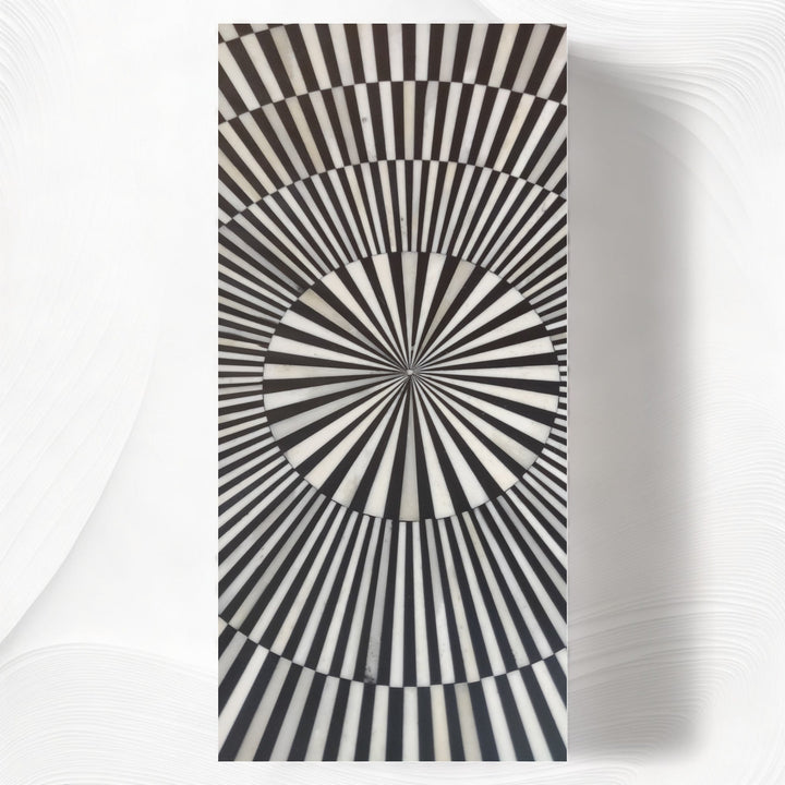 Illusion Round Bone Inlay Coffee Table Black