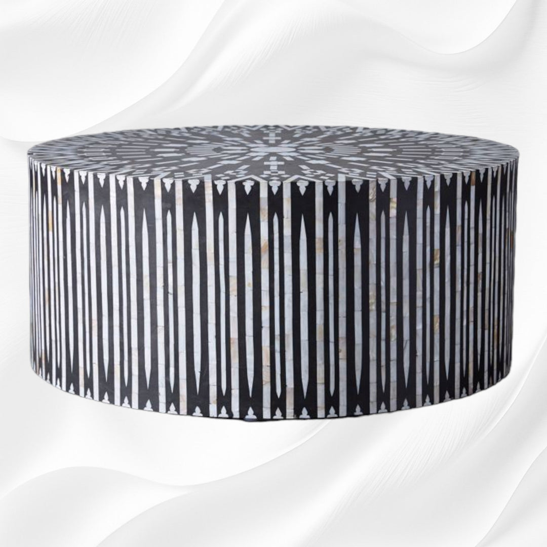 Mother of Pearl Inlay Kalmin Coffee Table Black