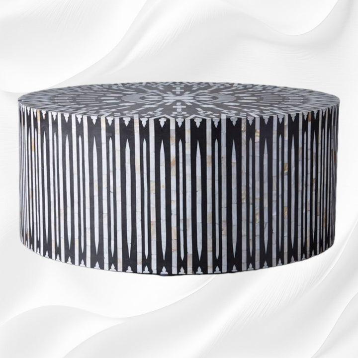 Mother of Pearl Inlay Kalmin Coffee Table Black