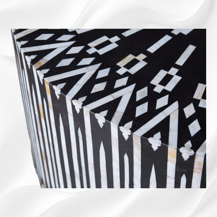 Mother of Pearl Inlay Kalmin Coffee Table Black