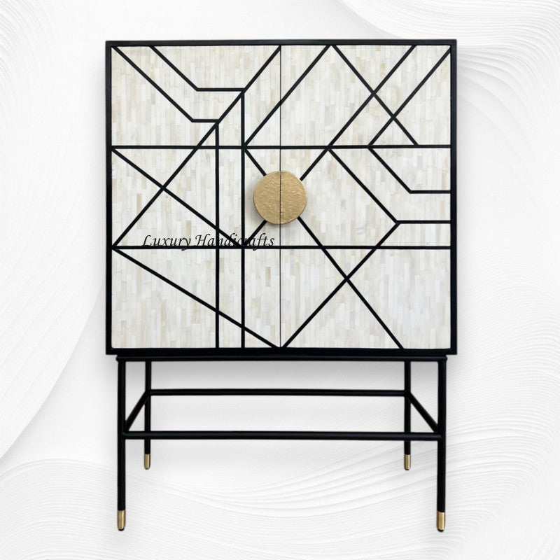 Nola Full Bone Inlay Bar Cabinet