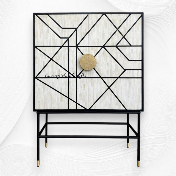 Nola Full Bone Inlay Bar Cabinet