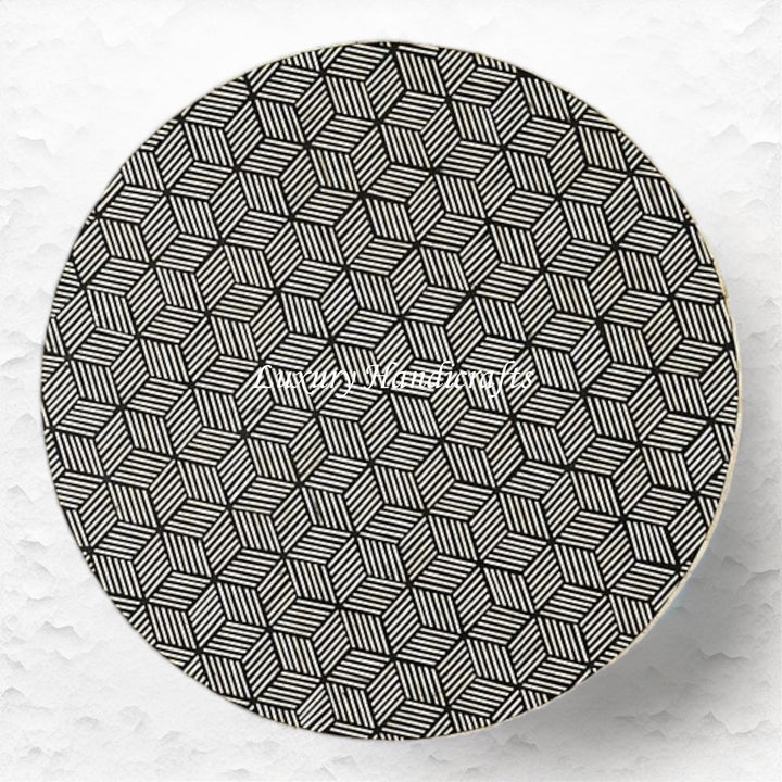 Optical Bone Inlay Coffee Table Black