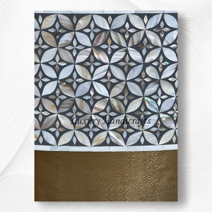 Petite Mother of Pearl Inlay Round Coffee Table Grey