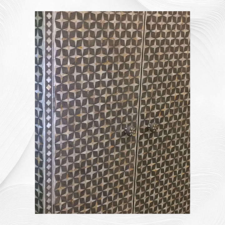 Star Mother Of Pearl Inlay Wardrobe Dark Grey