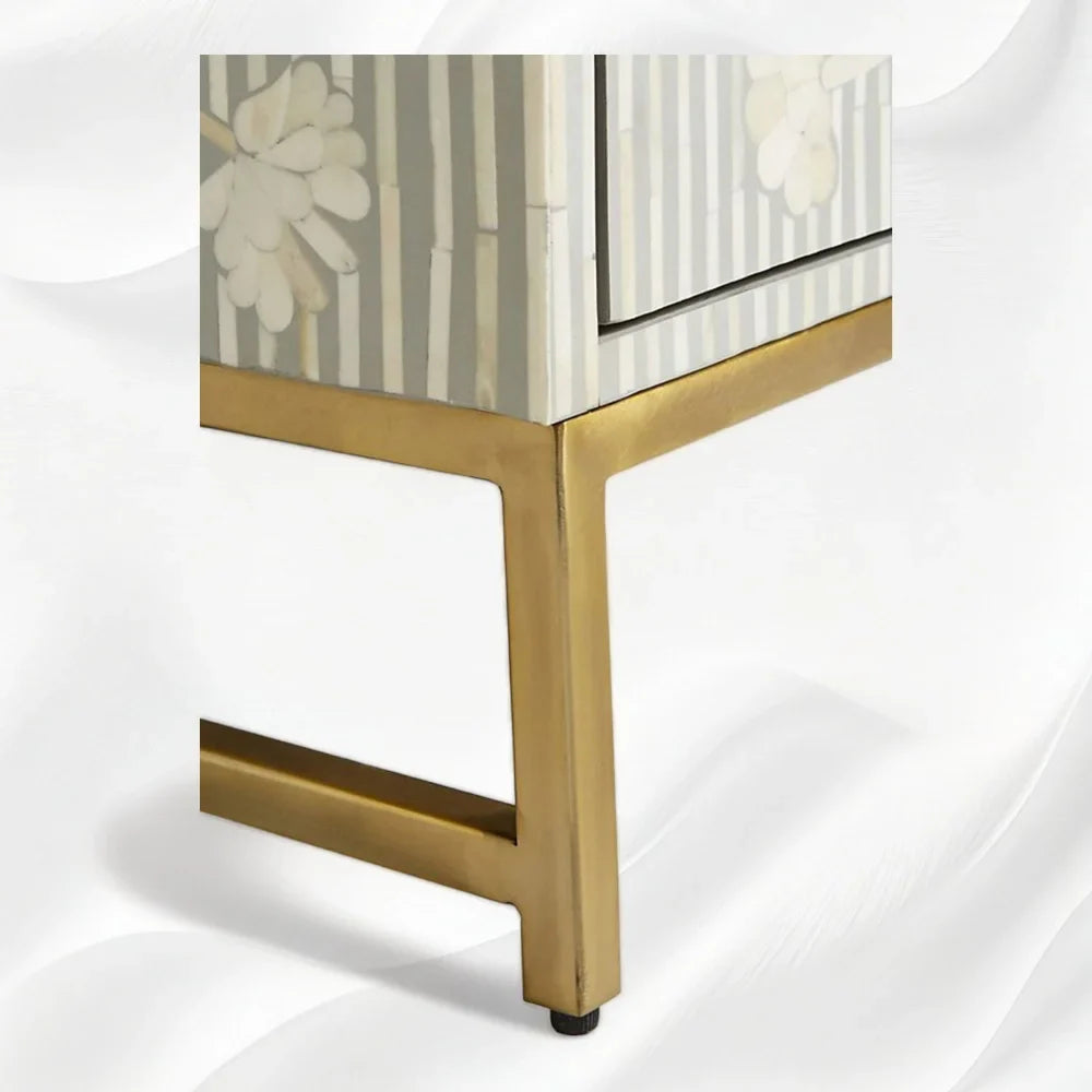 Ada Bone Inlay Chest of 6 Drawers Grey