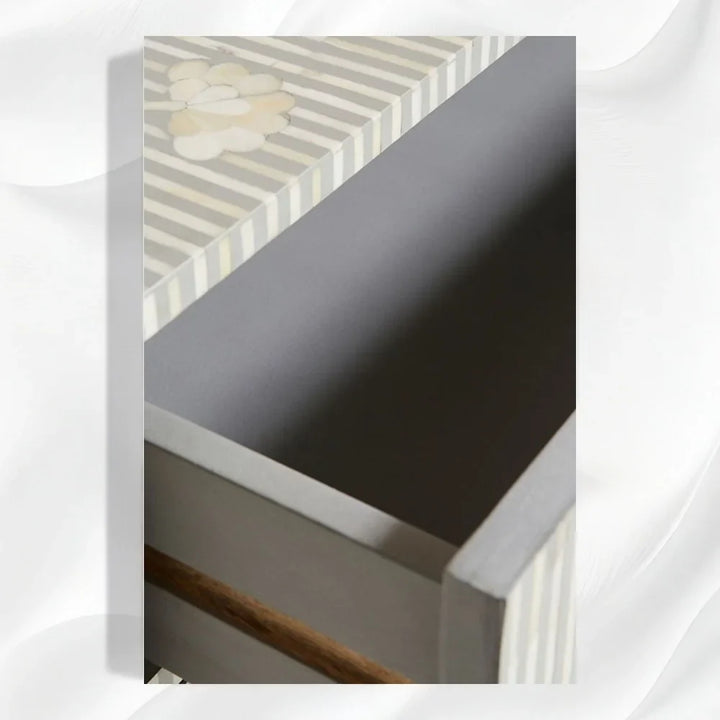 Ada Bone Inlay Chest of 6 Drawers Grey