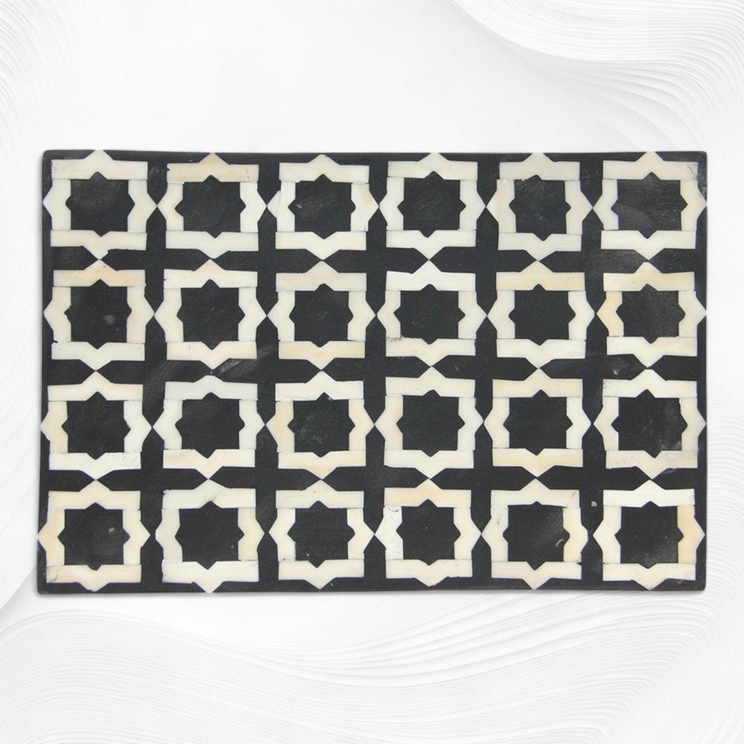 Black Moroccan Bone Inlay Box