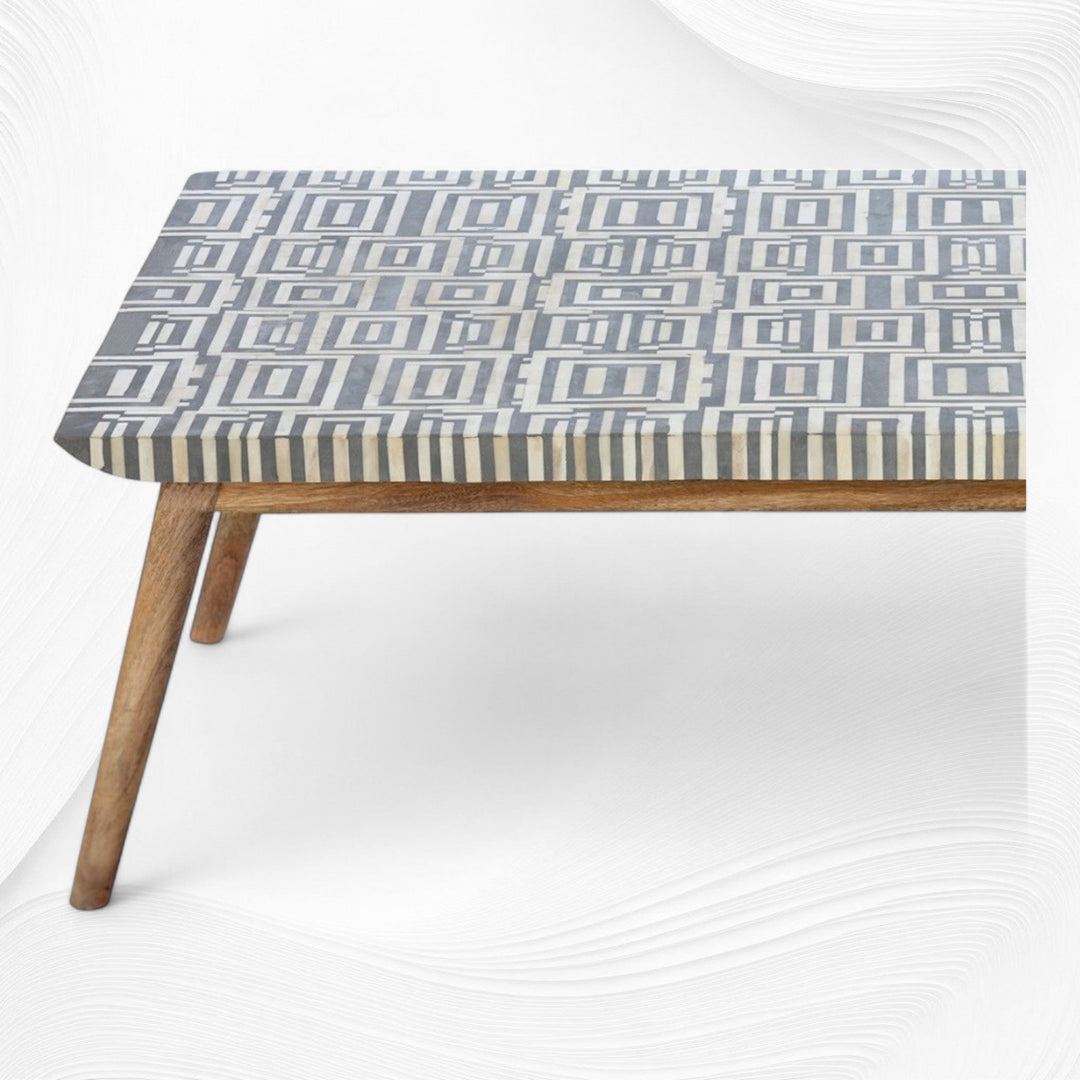 Bone Inlay Coffee Table Grey Box Design