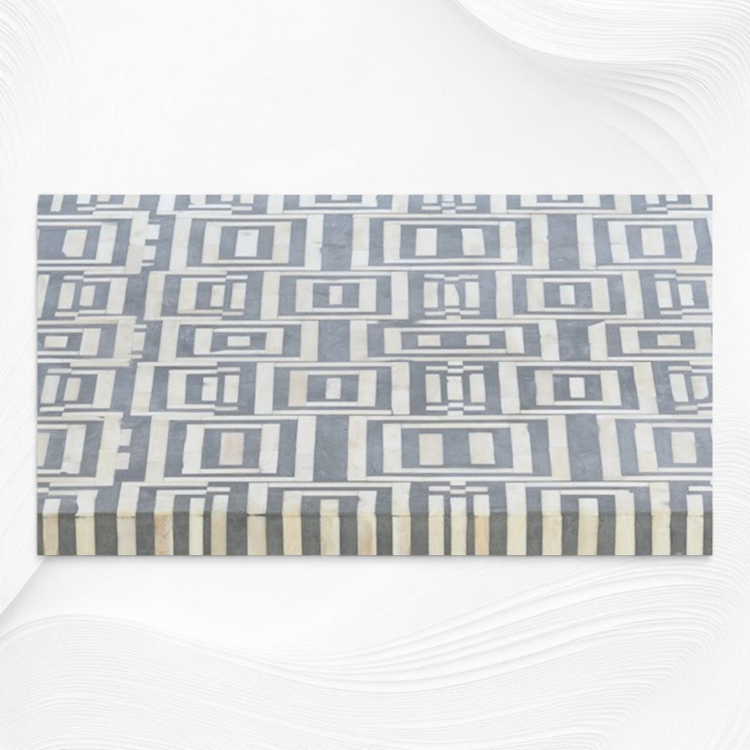 Bone Inlay Coffee Table Grey Box Design