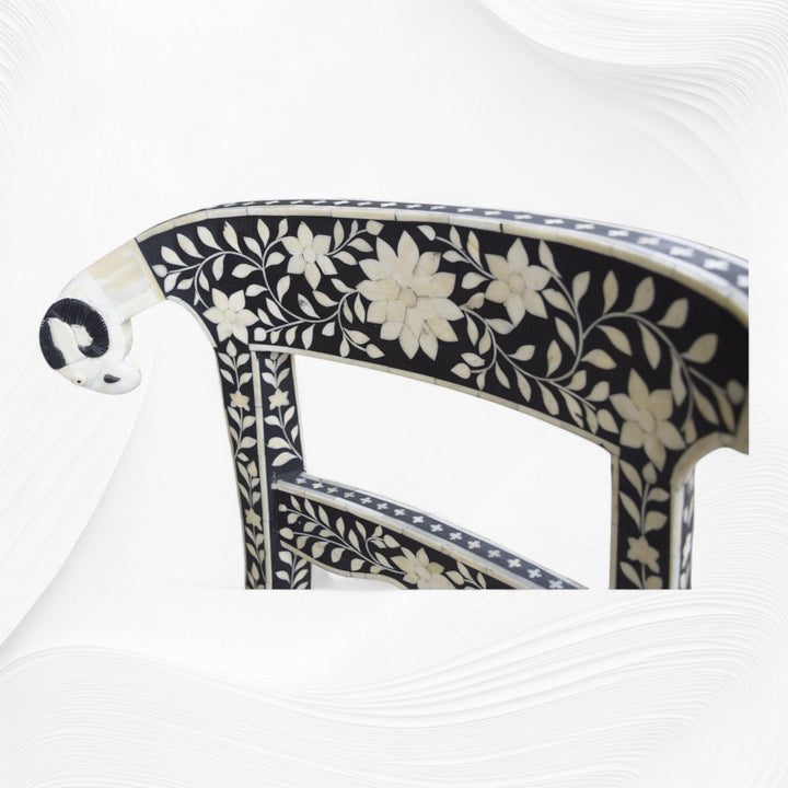 Bone Inlay Goat Head Chair Black