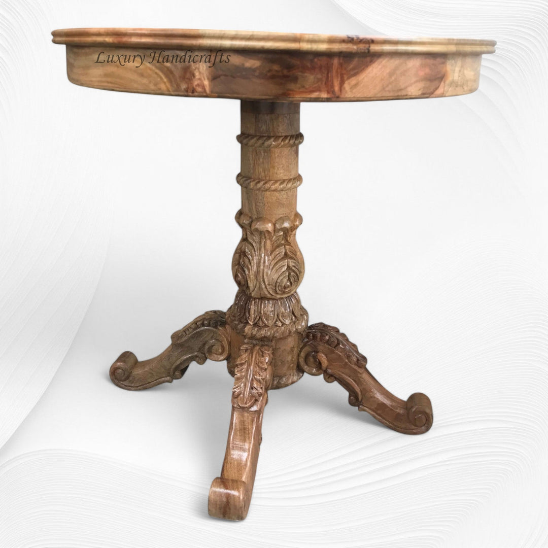 Bone Inlay Round Dining Table Natural