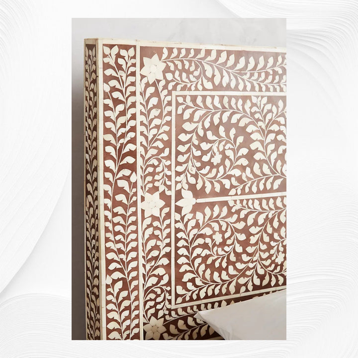 Cozy Bone Inlay Bed Brown