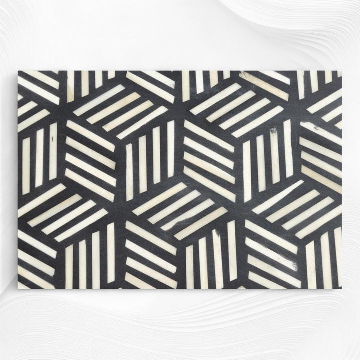 Cube Optical Bone Inlay Coffee Table Black
