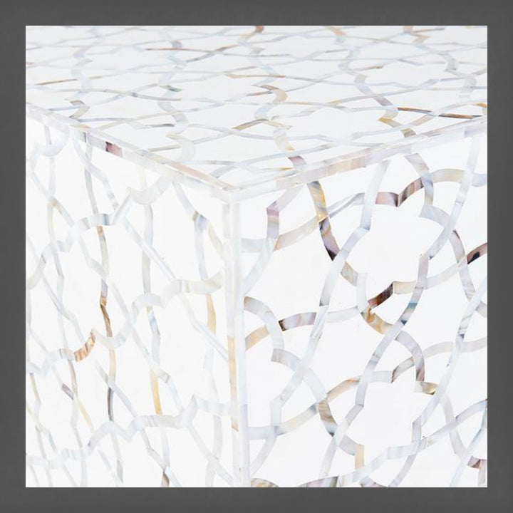 Fez Mother of Pearl Inlay Coffee Table White