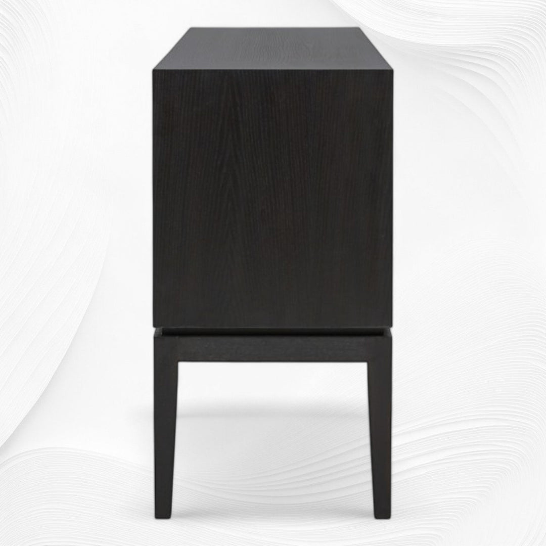 Fishscale Bone Inlay Bar Cabinet Black