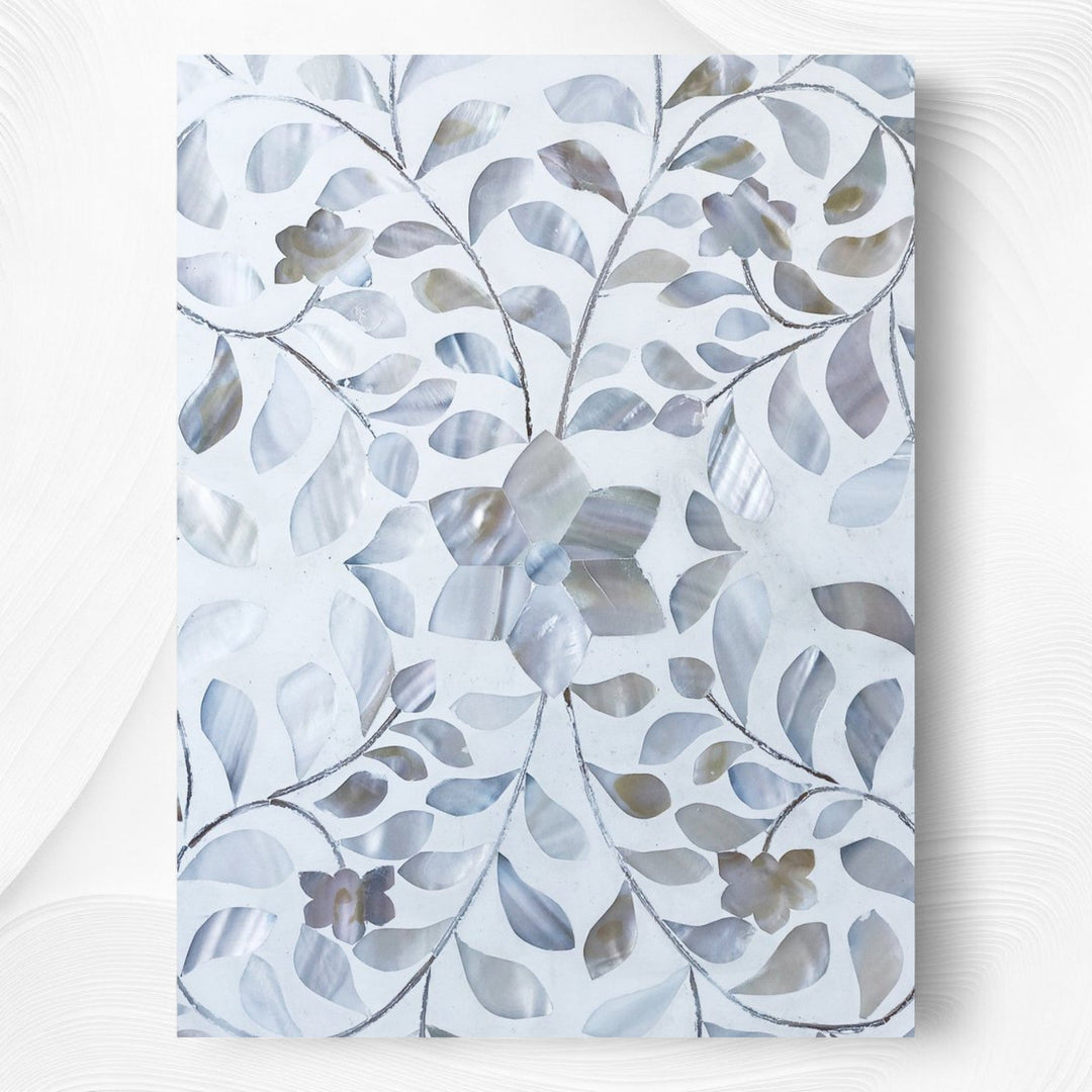 Floral Mother Of Pearl Inlay Box White
