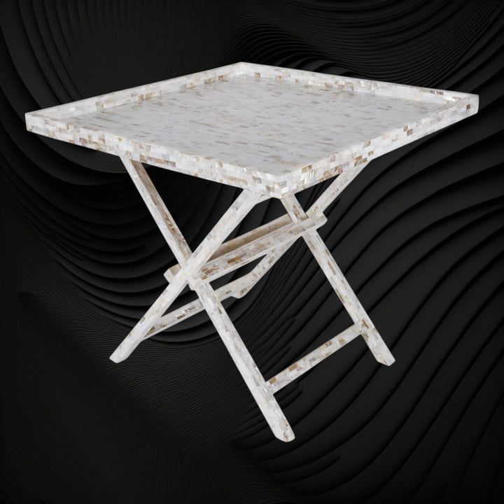 Full Mother Of Pearl Inlay Side Table