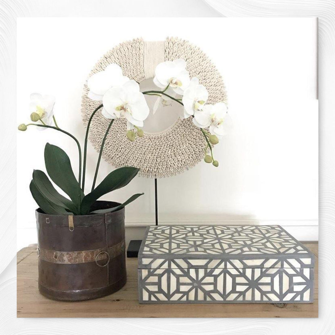 Hope Bone Inlay Box Grey