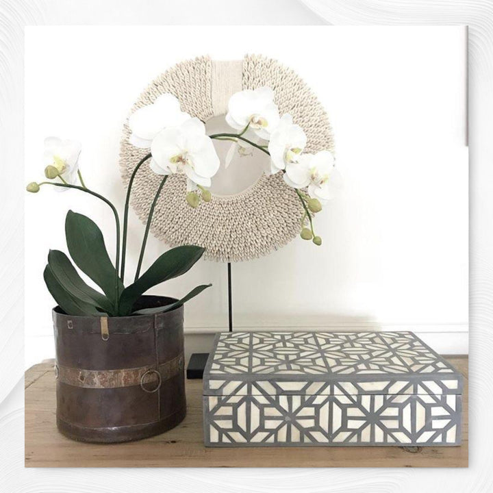 Hope Bone Inlay Box Grey