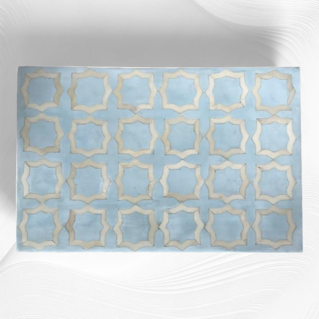 Ice Blue Moroccan Bone Inlay Box