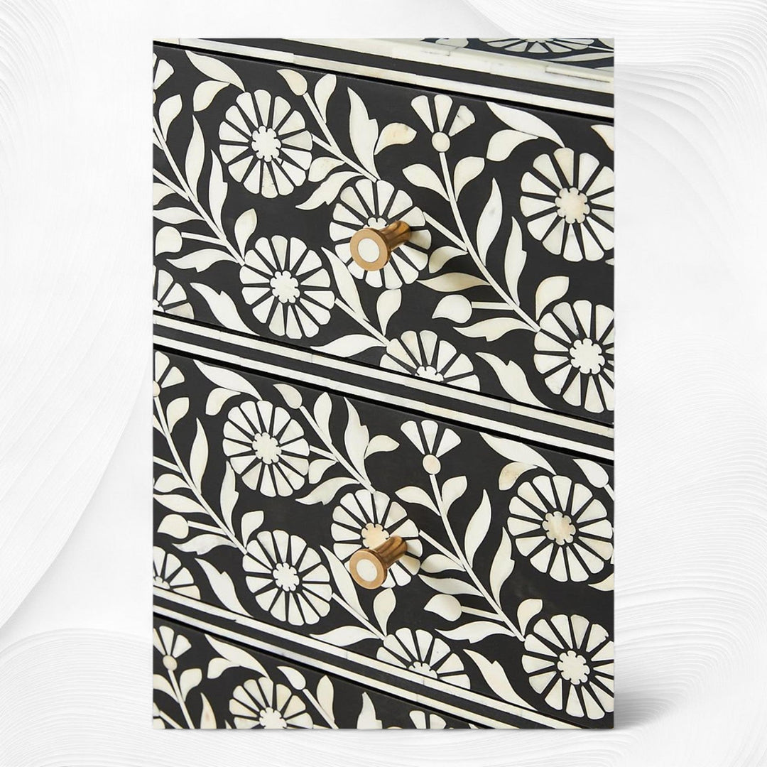 Lalita Bone Inlay Nightstand Black