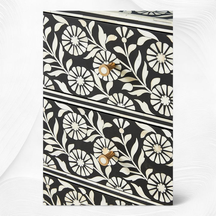 Lalita Bone Inlay Nightstand Black