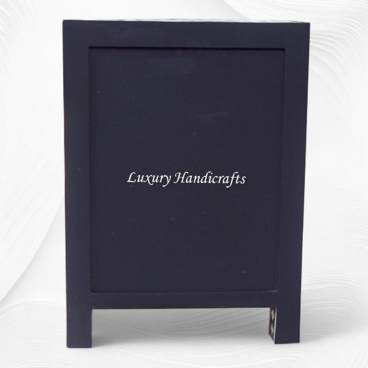 Marrakesh Bone Inlay Bedside Black