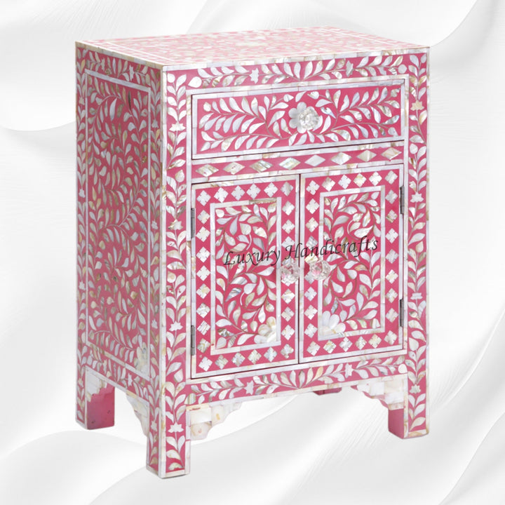 MOP 1 Drawer 2 Door Bedside Table Pink