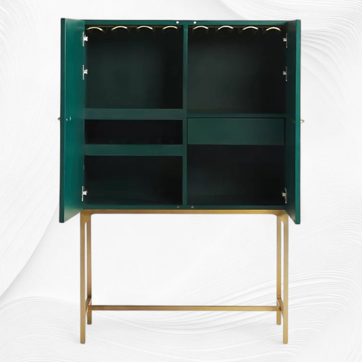 Optical Inlay Bar Cabinet Black