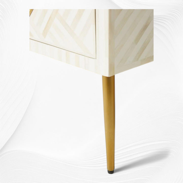 Optical Inlay Coffee Table White | White Bone Inlay Coffee Table
