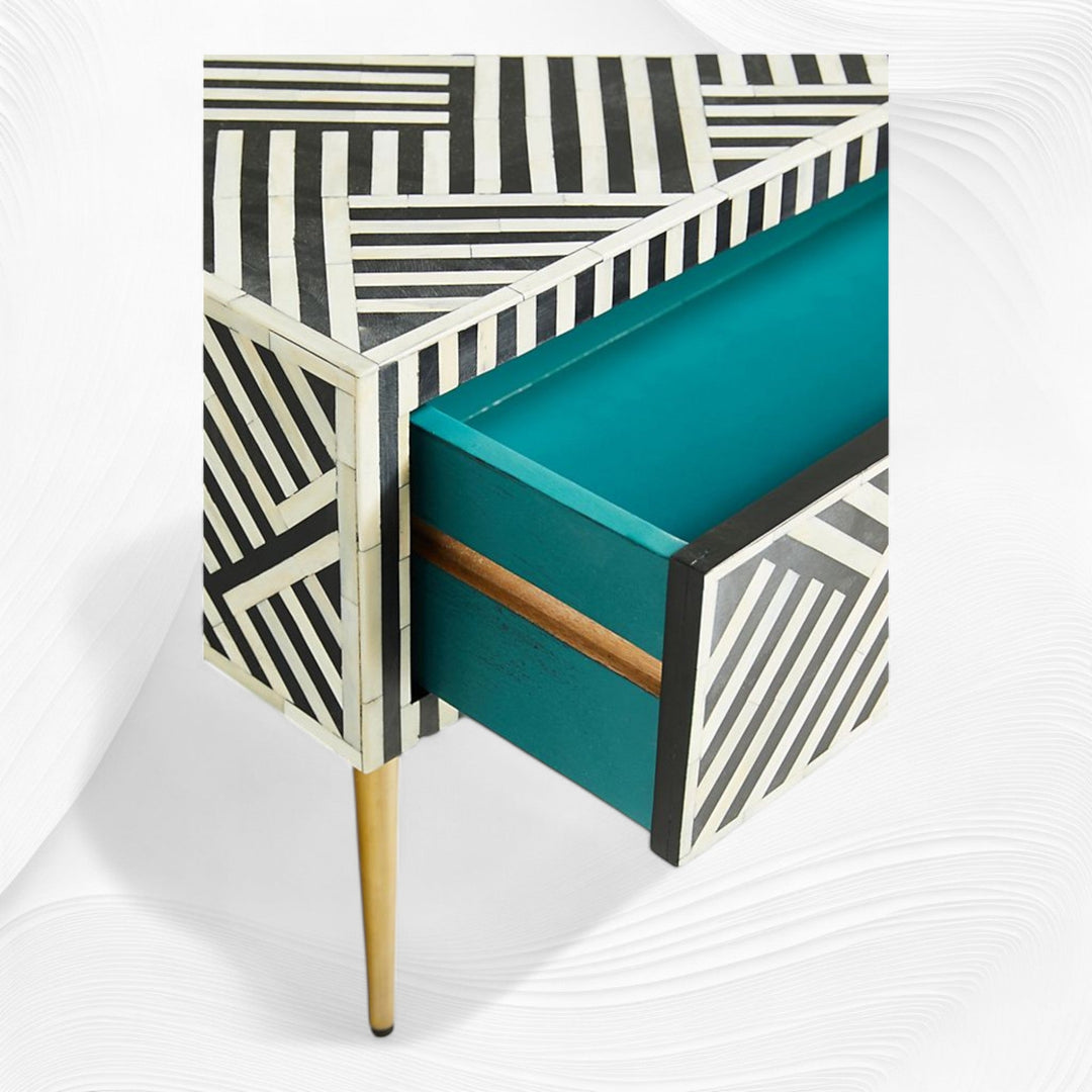 Optical Inlay Coffee Table Black | Luxury Centre Table