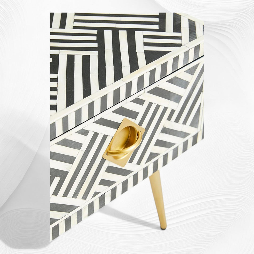 Optical Inlay Coffee Table Black | Luxury Centre Table