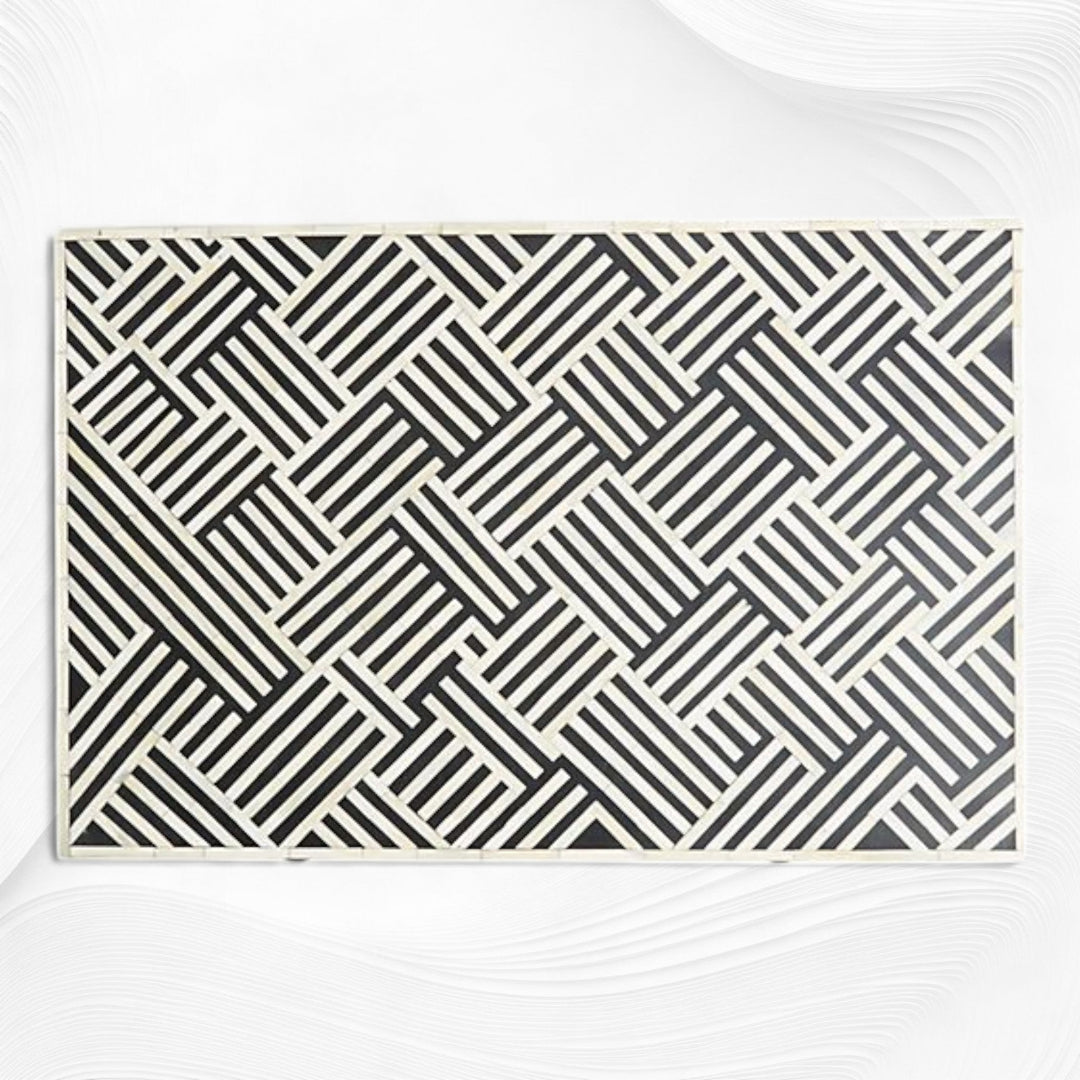 Optical Inlay Coffee Table Black | Luxury Centre Table