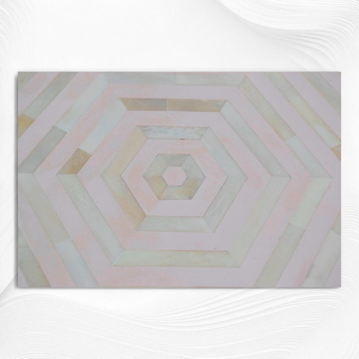 Pale Pink Bone Inlay Tray Hexagon | Bone Inlay Trays
