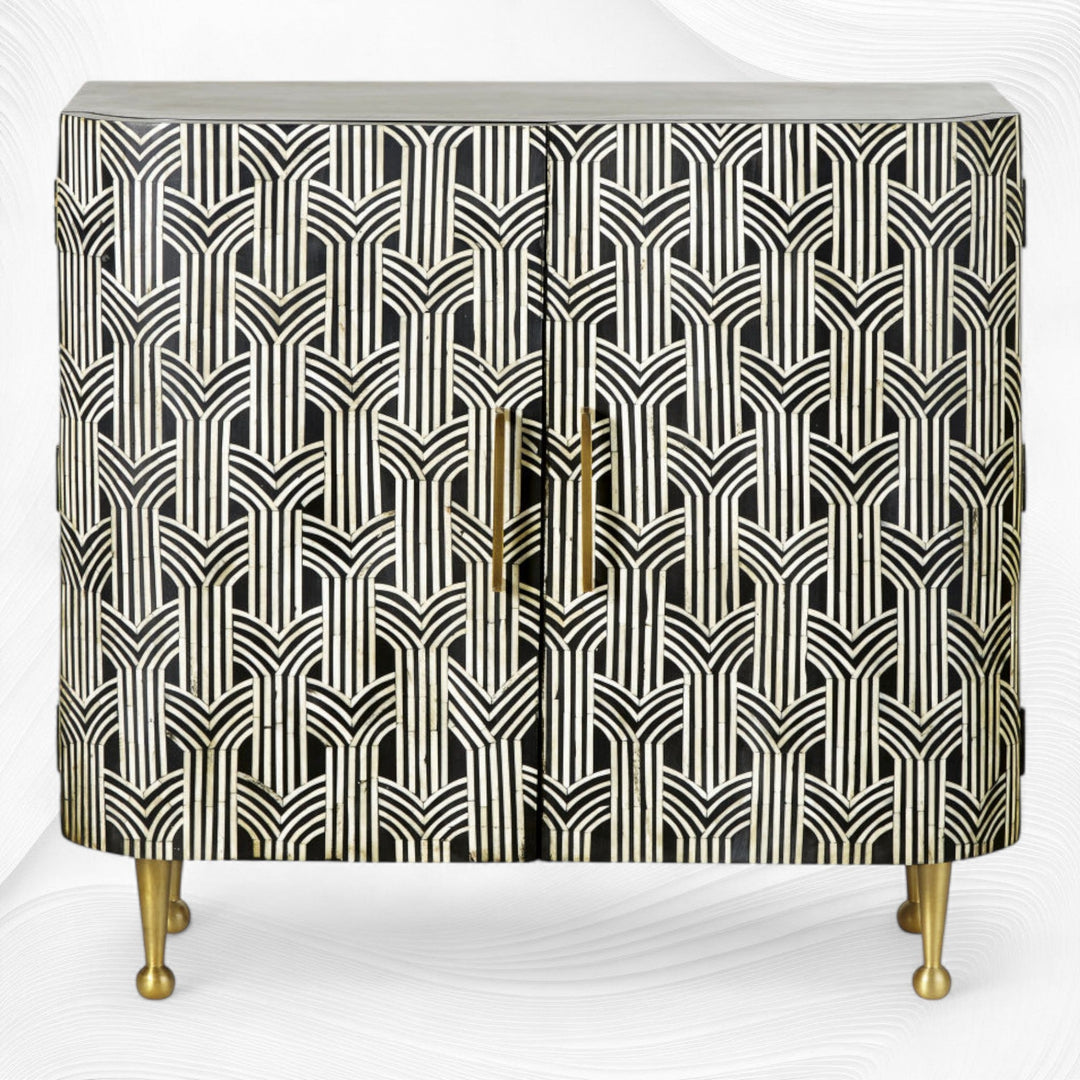 Sprinkle Bone Inlay 2 Door Sideboard Black