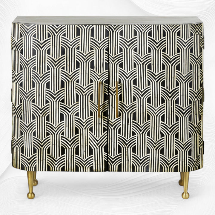Sprinkle Bone Inlay 2 Door Sideboard Black