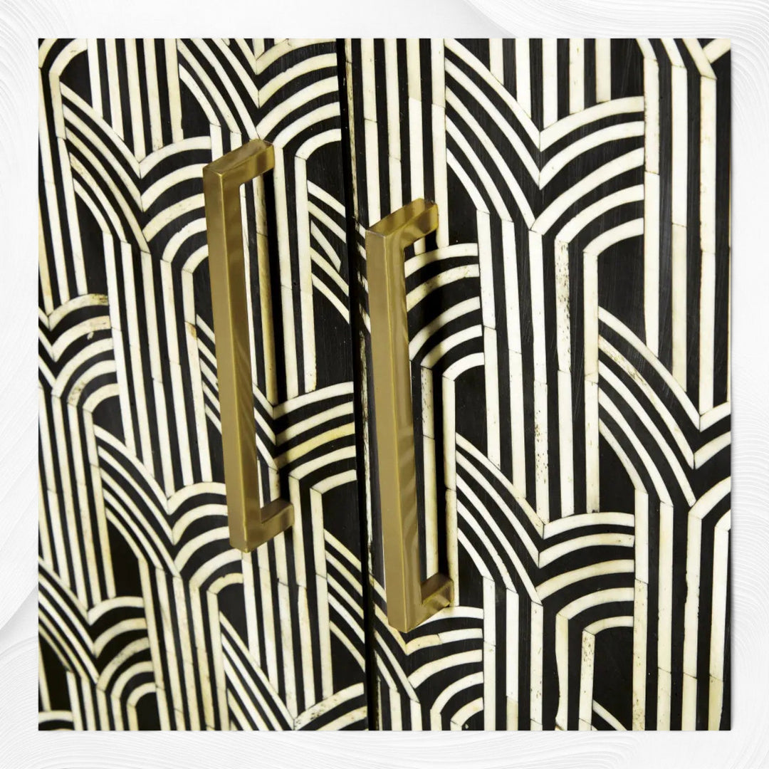 Sprinkle Bone Inlay 2 Door Sideboard Black