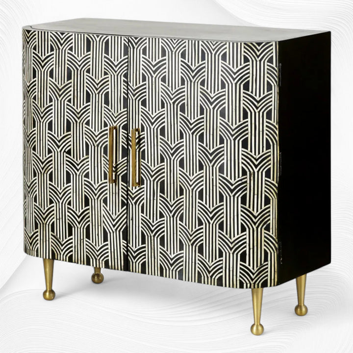 Sprinkle Bone Inlay 2 Door Sideboard Black