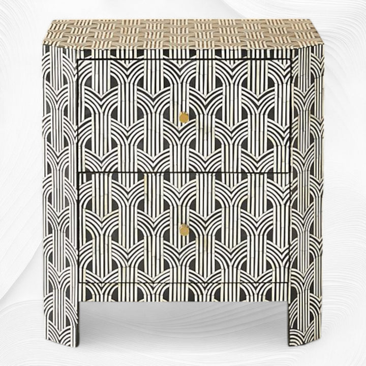 Sprinkle Bone Inlay Nightstand Black